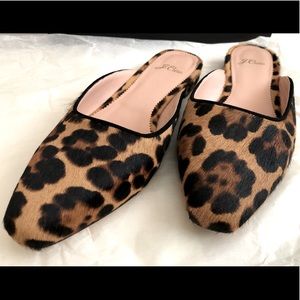 J.Crew Leopard calf hair mule